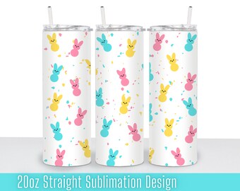 Easter Peeps Sublimation Tumbler Wrap, Straight 20oz Tumbler Wrap