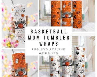 Basketball Mom Tumbler Wrap SVG, Tumbler Wraps, Cute Tumbler Designs, MomTumbler Wrap, Sublimation Designs, Mom Tumbler Designs, Tumbler PNG