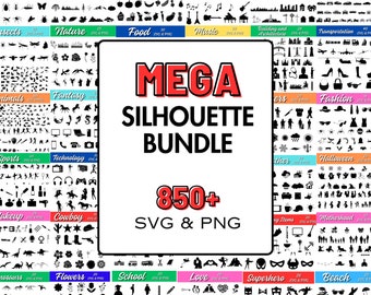 Mega-Bundle, Silhouette-Bundle, Tier-Silhouette, Blumen-Silhouette, riesiges Bündel, Sport-Silhouette, Musik-Silhouette, Natur-Silhouette