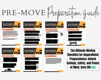 Pre moving guide list, pre moving day checklist, moving planner pdf, pre moving organization, moving pdf