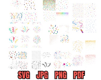 Confetti SVG, Confetti Clipart, Confetti PNG, Glitter Clipart, Glitter Backgrounds, Glitter PNG, Sparkle svg, Party png, Party clipart