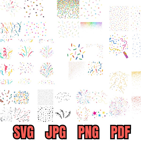 Confetti SVG, Confetti Clipart, Confetti PNG, Glitter Clipart, Glitter Backgrounds, Glitter PNG, Sparkle svg, Party png, Party clipart