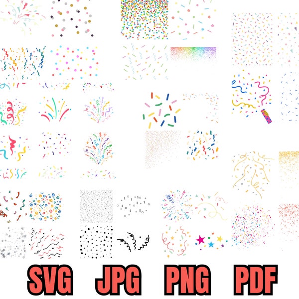 Konfetti SVG, Konfetti Clipart, Konfetti PNG, Glitzer Clipart, Glitzer Hintergründe, Glitzer PNG, Party png, Party Clipart