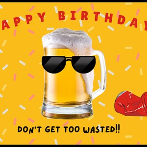 Printable Birthday Card, Beer Happy Birthday Card Digital Download - Etsy