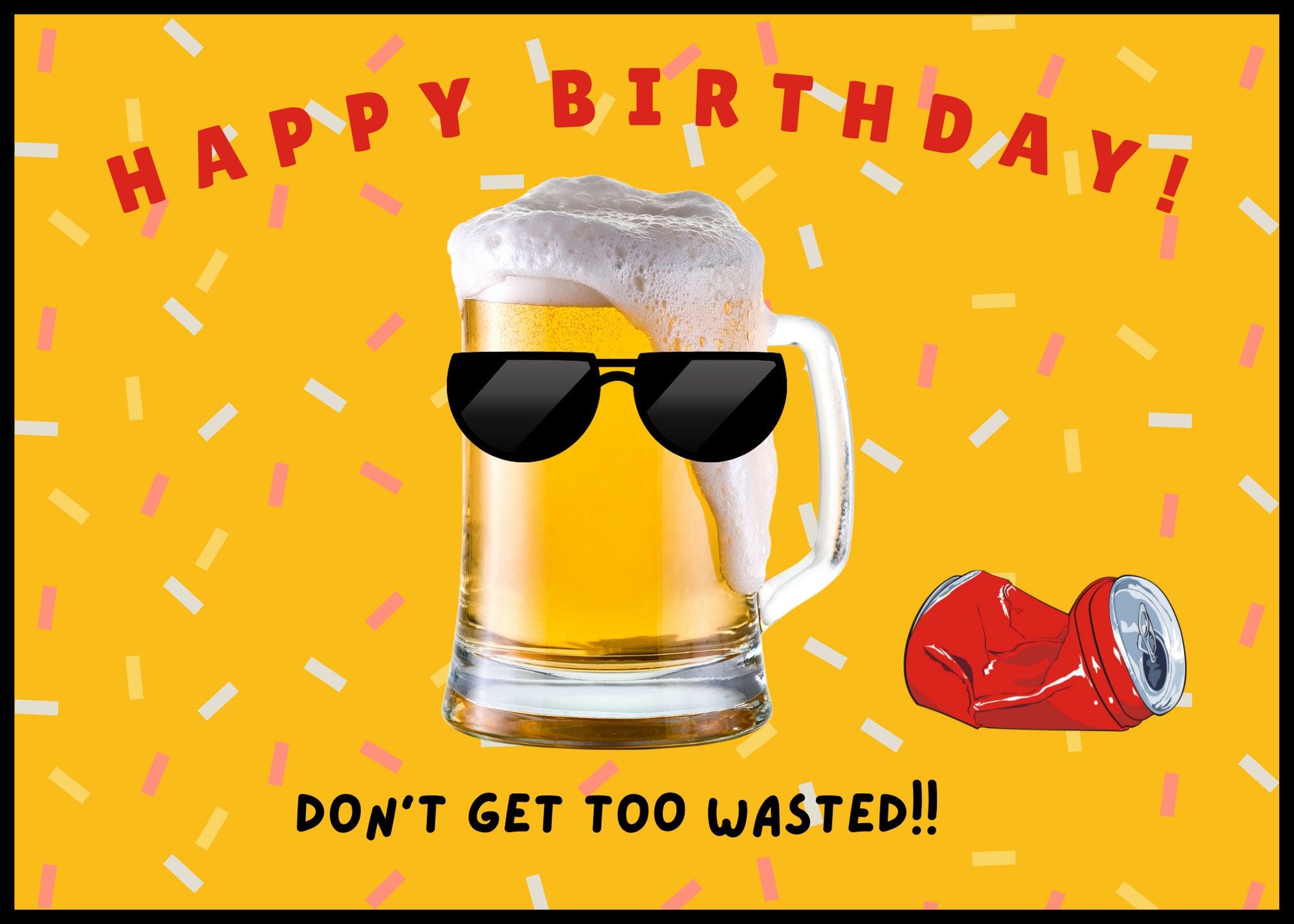 Printable Birthday Card, Beer Happy Birthday Card Digital Download - Etsy