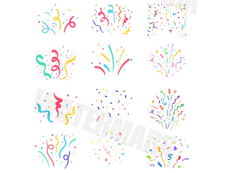 Confetti SVG, Confetti Clipart, Confetti PNG, Glitter Clipart, Glitter