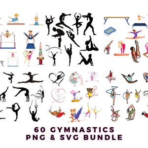 Gymnastics Clipart, gymnastics png, gymnastics svg, gymnast silhouette, gymnast png bundle, gymnast svg bundle, gymnast clipart bundle