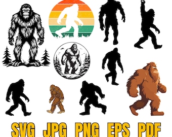 Bigfoot SVG, Bigfoot Printable, Sasquatch SVG, bigfoot png, bigfoot silhouette, Bigfoot print, Big foot Svg, Yeti Svg,