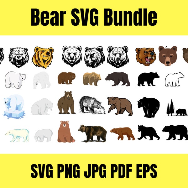 BEAR svg, bear vector, BEAR Clipart, bear PNG, bear silhouette, polar bear svg, bear download, Mama Bear svg, Animal svg, svg for cricut,