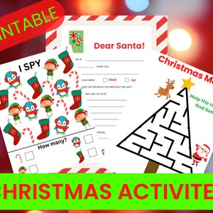 Download istantaneo di pagine da colorare e attività natalizie stampabili