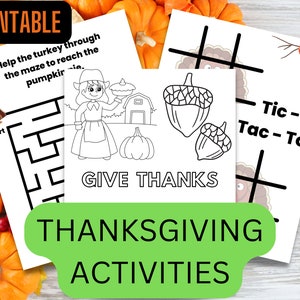 Instant Download Printable Thanksgiving Coloring Pages and Activities