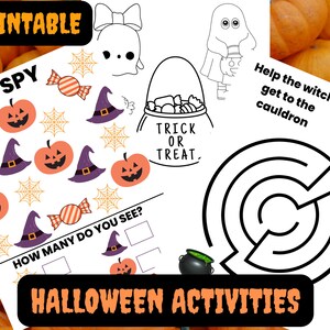 Instant Download Printable Halloween Coloring Pages and Activities