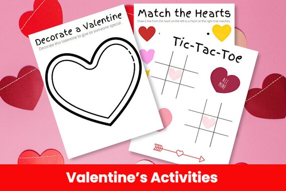 Printable Valentine's Day Activities for Kids Instant | Etsy