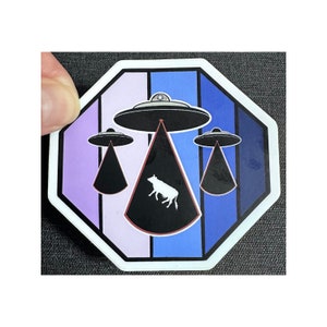 Alien Abduction|Cow Abduction|Air Force|Cover Up|Conspiracy|Roswell|OuterSpace|Aliens|Believe|Decal|Sticker|ET|Spaceship|Universe|UFO|UAP