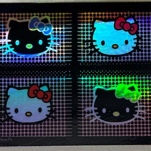 Holographic Kitty|Multi-Color Kitty|Custom Sticker|Cute Kitty|Kitty Gift|Red Bow Kitty|Cute Cat|Hello|Kitty|Laptop Decal|Water Bottle|Decal