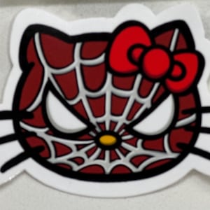 Spider|Man|Kitty|Spidey Kitty|Custom Sticker|Cute Kitty|Kitty Gift|Red Bow Kitty|Cute Cat|Hello|Kitty|Laptop Decal|Water Bottle|Decal