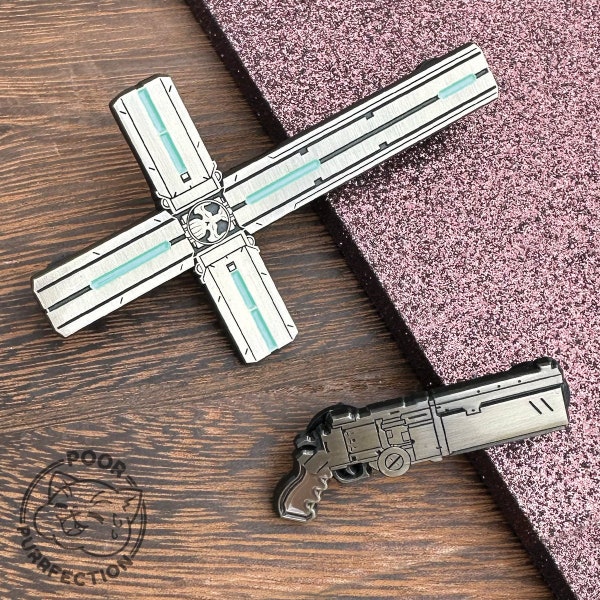 Space Western Gun Enamel Pins