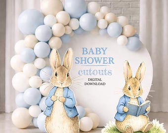 Peter Rabbit Ausschnitt | Flopsie Häschen-Babyparty-Dekor | Printable Peter Rabbit Aufsteller | Peter Rabbit Ausschnitt Prop | Digitaler Download