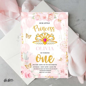 Our Little Princess Birthday Invitation Template Princess 1st Birthday Party Invite Girl Birthday Invite First Birthday Girl Invite PR2