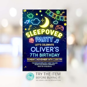 Boys Sleepover Invitation Template Sleepover Invitation Birthday Ideas Sleepover Invite Editable Template /N2
