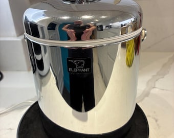 Vintage Eiskübel ELEFANT Japan Silber Chrom Deckel & Original Box