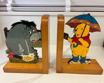 Fermalibri vintage Disney di Winnie the Pooh e Ih-Oh. Anni '90.