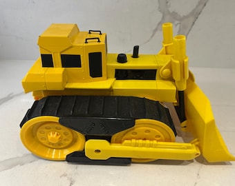 Vintage Metal Yellow Bulldozer & Shovel Truck Set