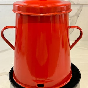 Antique red Zomancipari ktsz jászkisér Enamel double handle jug/pot