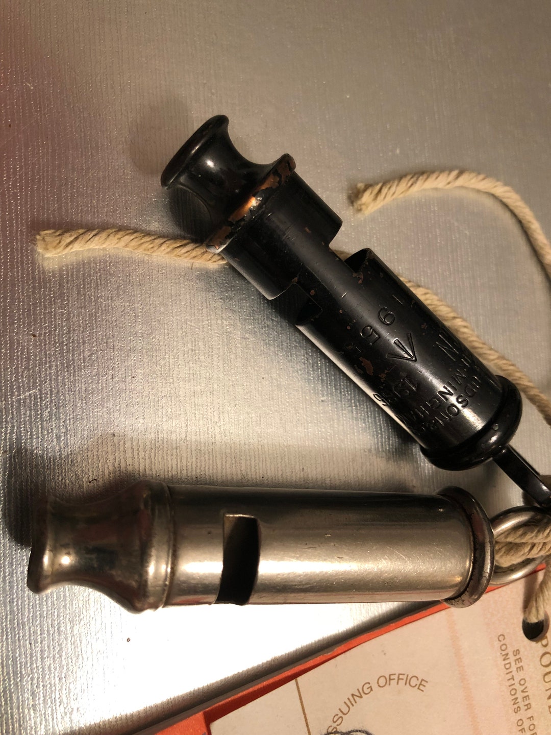Two Whistles Army 1955 & Police Whistle Etsy