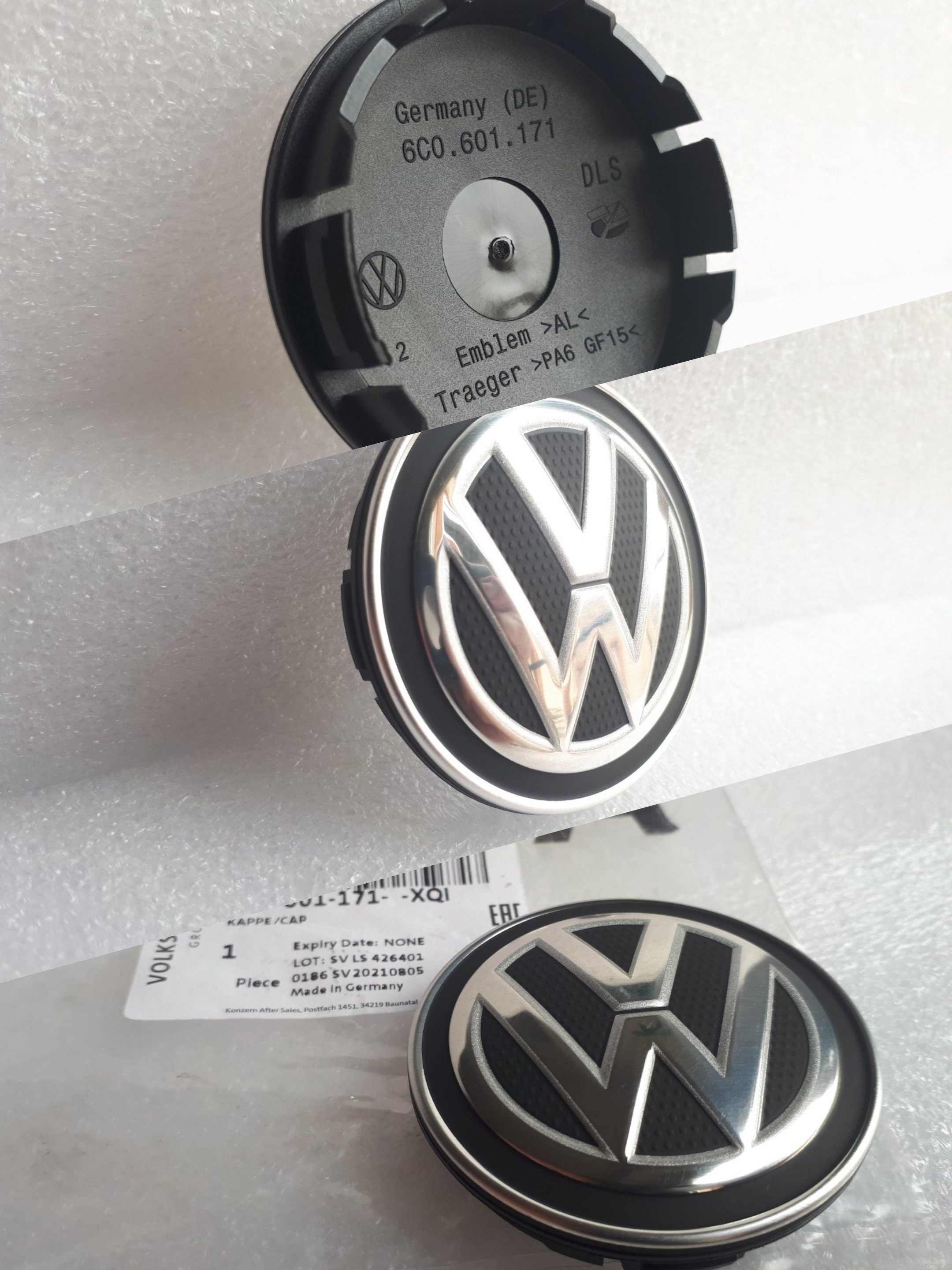 Genuine 4x VW Wheel Center Caps 56mm Outer Rim Hubcap 6C0601171 VW