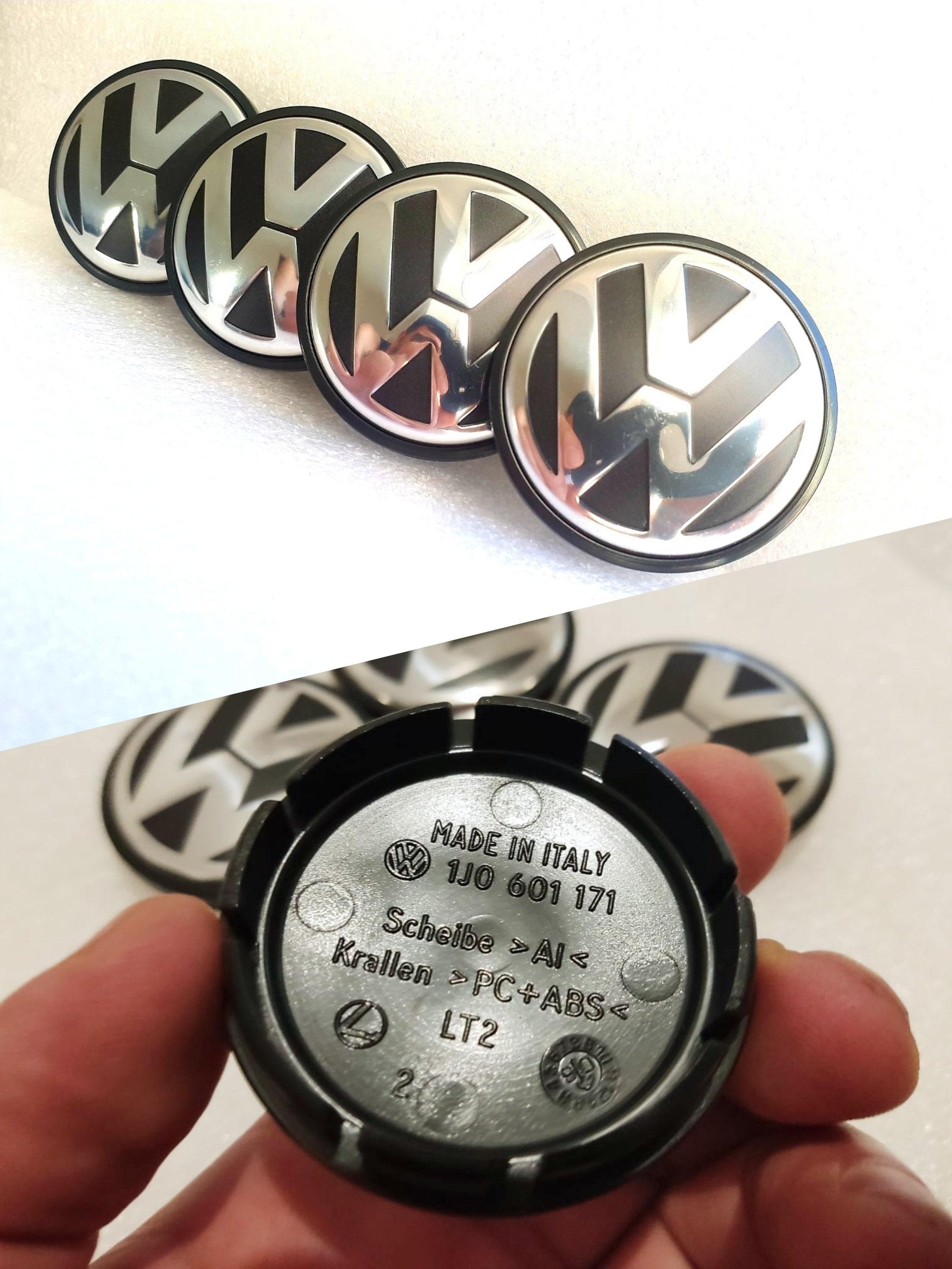 4x VW 56mm Wheel Center Caps, Hubcaps for VW Polo 9N, Polo 6R