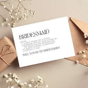 Bridesmaid Proposal Card, Will You Be My Bridesmaid Card, Bridesmaid Proposal Gift, Bridesmaid Printable