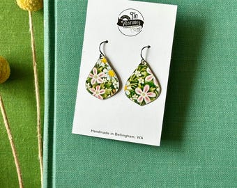 Wildflower meadow vintage tin earrings