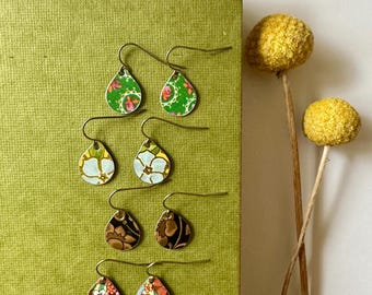 Mini vintage tin repurposed earrings