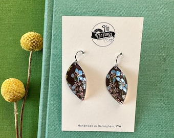 Forget-me-not floral vintage tin earrings