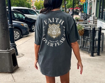 Faith Over Fear Shirt, Christian Shirt, Aesthetic Christian Shirt, Trendy Christian Shirt, Christian, Christian Pump Cover, Workout Shirt