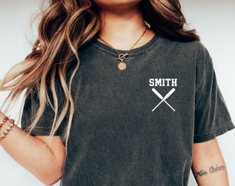 Comfort Colors Baseball Custom Name Shirt, Unisex Trendy Baseball Shirt, Custom Baseball Shirt, Custom Baseball, Baseball Shirt Women