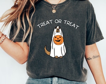 Camisa para perro de Halloween Comfort Colors®, camisa divertida de Halloween, camisa de Golden Retriever, camisa de Halloween de Golden Retriever, fantasma de Golden Retriever