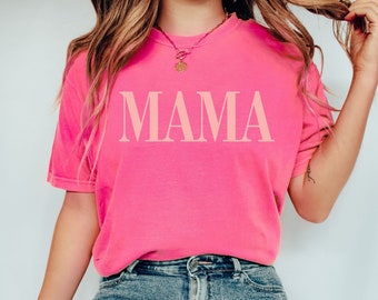 Comfort Colors, Mama Shirt, Mom Gift, Sweatshirt, Pink on Pink, Mother's Day Gift, Gift for Mom, Mom Gift,  Mama Tshirt, Mama Shirt