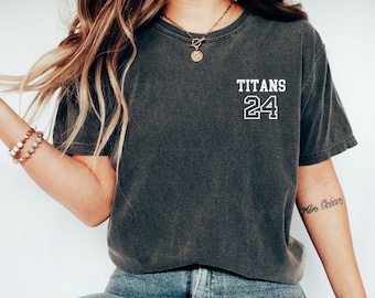 Comfort Colors Custom Sports Shirt, Name and Number, Personalized Team Number Shirt, Custom Baseball Shirt, Custom Football Shirt
