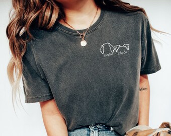 Personalisiertes Hundegesicht Shirt, individuelles Hundegeschenk, individuelles Hundehemd, individuelle Hundeohren, trendiges Shirt