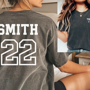 Comfort Colors®  Shirt,  Football Mom Shirt,  Football Number Shirt, Custom Football Shirt, Football Shirts, Girlfriend Football Shirt