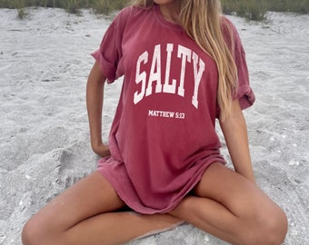 Salty Shirt, Matthew 513 Shirt, Salty Beach Shirt, Summer Beach Salty, Comfort Colors, Beach Shirt, Christian Apparel, Bible Verse Shirt