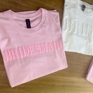 Puff Print Bride Shirt, Puff Print Bridesmaid Shirts, Bridesmaid Shirts Getting Ready, Custom Puff Print, Bride and Bridesmaid Shirts, Puff