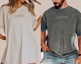 Comfort Colors, Matching Bride and Groom Shirts, Bride and Groom Shirts, Bride Shirt, Gift for Bride and Groom, Groom and Bride Shirts
