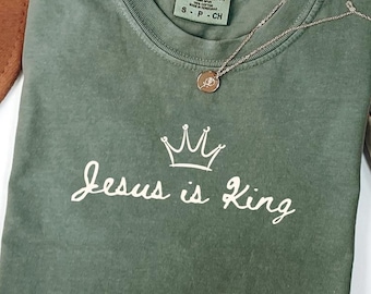 Chemise chrétienne, Jésus est roi, chemise Jésus, chemises Jésus, chemise Jésus est roi, couleurs de confort chrétiennes, couleurs de confort de Jésus, chrétien