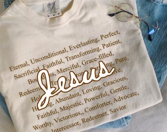 Camisa cristã, cores confortáveis, camisa de Jesus, camisa inspiradora, presente de vestuário cristão, cristão, presente cristão, presente para cristão
