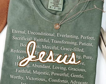 Camisa cristã, cores confortáveis, camisa de Jesus, camisa inspiradora, presente de vestuário cristão, cristão, presente cristão, presente para cristão