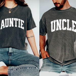 Comfort Colors, Aunt and Uncle Shirts, Auntie Shirt, Aunt Shirt, Uncle Shirt, Uncle Gift, Aunt Gift, Matching Shirts, Aunt and Uncle