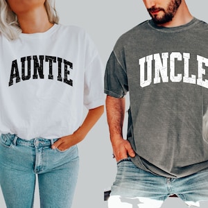 Comfort Colors, Aunt and Uncle Shirts, Auntie Shirt, Aunt Shirt, Uncle Shirt, Uncle Gift, Aunt Gift, Matching Shirts, Aunt and Uncle